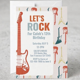Invitation Musique Rock and Roll Guitare Anniversaire Rocksta