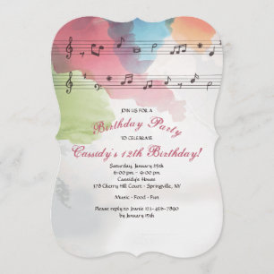 Invitation musique sur papier aquarelle
