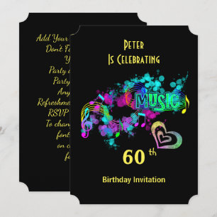 Invitation Musique Thème Fête Personnalisée