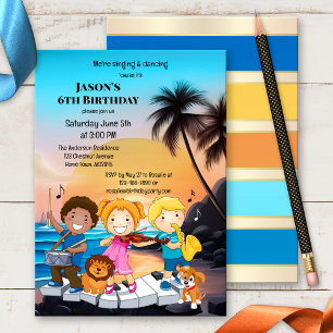 Invitation Musique tropicale Enfant Anniversaire