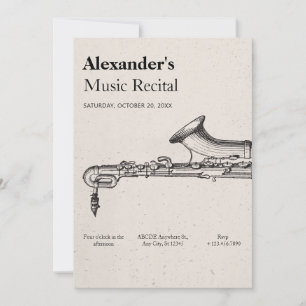 Invitation Musique Vintage Saxophone 