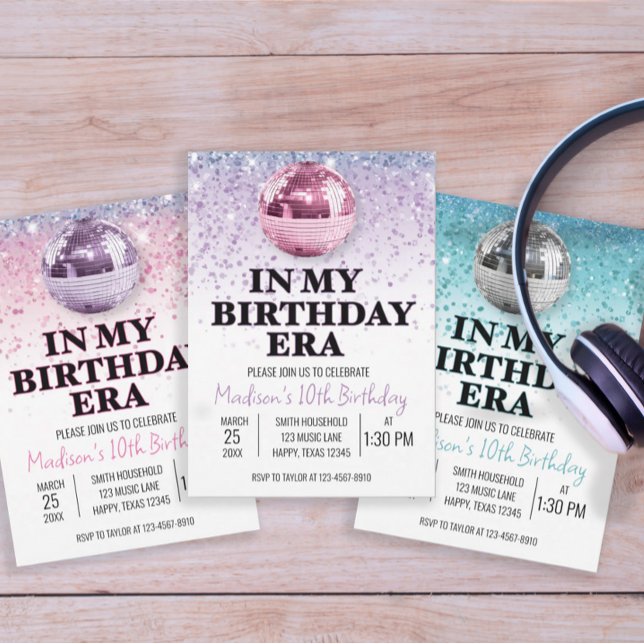 Invitation Musique violette de mon ère d'anniversaire (Créateur téléchargé)