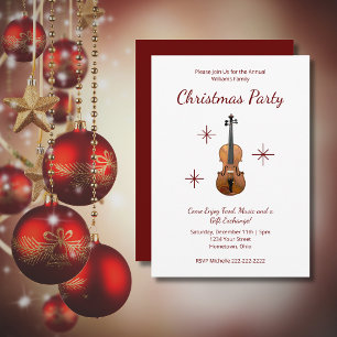 Invitation Musique violon classique Fête de Noël