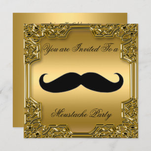 Invitation Mustache Anniversaire de la fête d'or