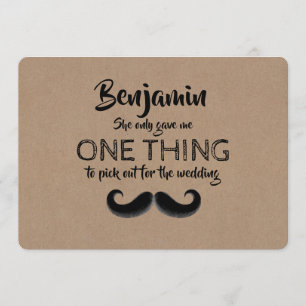 Invitation Mustache Funny Groomsman ou Best Man