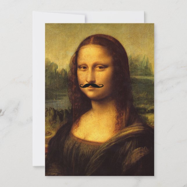 Invitation Mustachioed Mona Lisa (Devant)