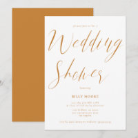 Mustard Ochre Script Wedding shower neutre