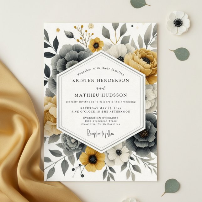 Invitation Mustard Yellow Botanical Romance Wedding (Créateur téléchargé)