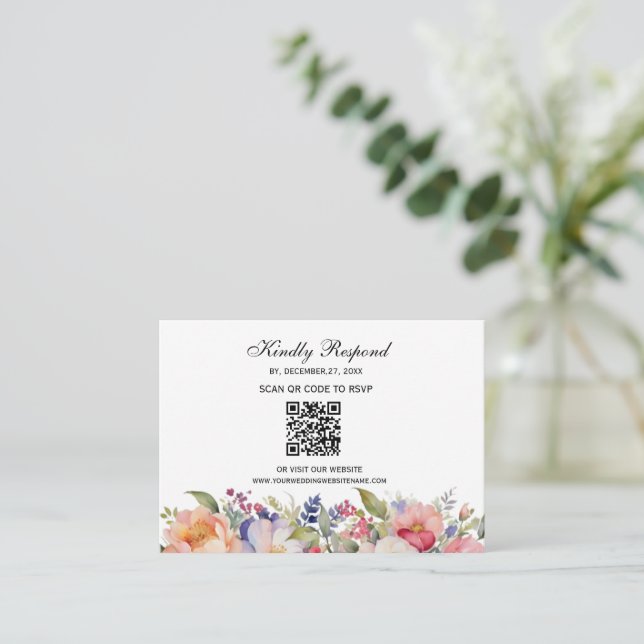 Invitation musulmane islamique moderne rose floral (Debout devant)