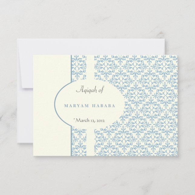 Invitation Musulmans islamiques de bébé d'Aqeeqa Aqiqah de