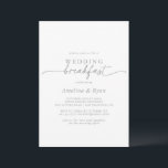 Invitation Muted Gray Simple Minimalist Wedding Breakfast<br><div class="desc">This muted gray simple minimalist wedding breakfast invitation is perfect for a modern event. The simple and elegant design features classic and fancy script typography in gray and white.</div>