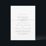 Invitation Muted Gray Simple Minimalist Wedding Reception<br><div class="desc">This muted gray simple minimalist wedding reception invitation is perfect for a modern post elopement party. The simple and elegant design features classic and fancy script typography in gray and white. 

RSVP cards are sold separately,  or you can the RSVP details to the back or bottom of the card.</div>