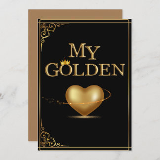 Invitation My Golden Heart Valentine's Day Card Design