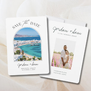 Invitation Mykonos Grèce Mariage Sauver la date