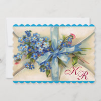 MYOSOTIS MONOGRAMME, CORTÈGE DE MARIAGE Bleu Blanc