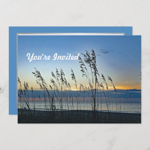 Invitation Myrtle Beach Grass Sunrise Photo Anniversaire