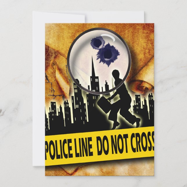 Invitation Mystère de meurtre, parchemins volés, anniversaire (Devant)