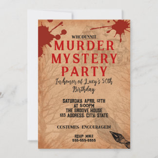 Invitation mystère de meurtre whodunit partie sanglante 40e 5