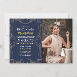 Invitation Mystère du meurtre dans les années 1920 Dîner d'an