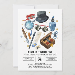 Invitation Mystère Whimsical Inspecteur Anniversaire
