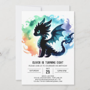 Invitation Mystérieux Dragon Anniversaire Personnalisé
