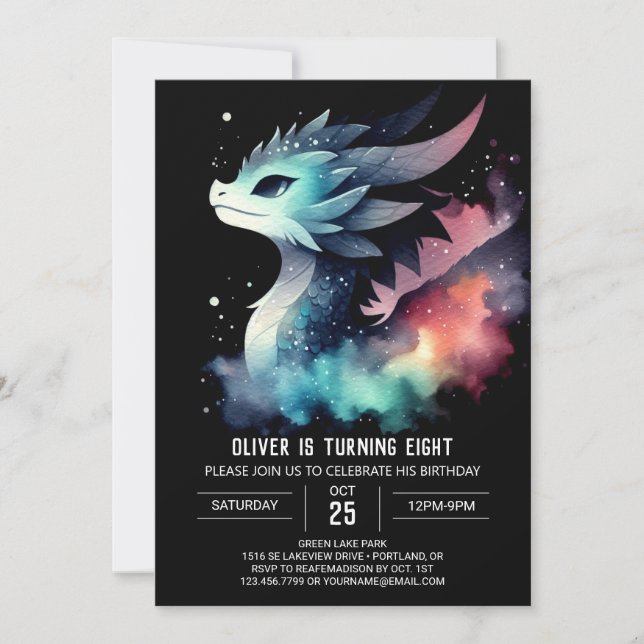 Invitation Mystérieux Gras Dragon Anniversaire (Devant)