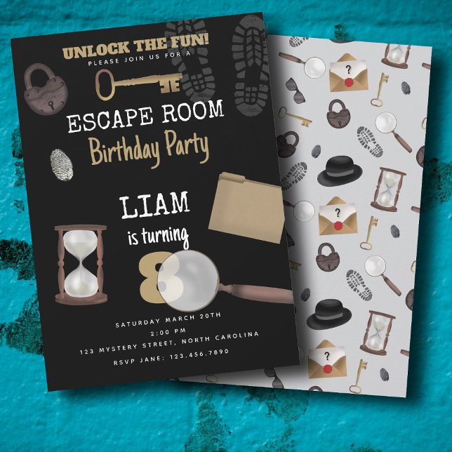 Invitation Mystery Kids Secret Agent Spy Détective Anniversai (Mystery Kids Secret Agent Spy Detective Birthday Invitation)