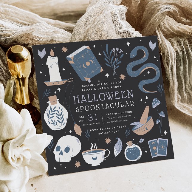 Invitation Mystic Boho Crystal Halloween Party (Créateur téléchargé)