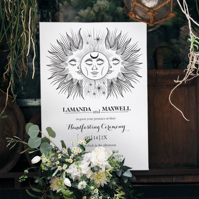 Invitation Mystic Boho Moon & Sun Celestial Handfasting (Créateur téléchargé)
