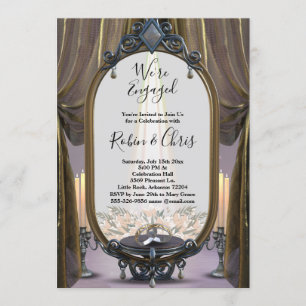 Invitation Mystic Night Gold Draps Partie d'engagement
