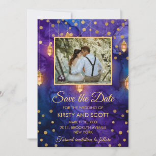 Invitation Mystic Purple Night Lanterns Bokeh Enregistrer La