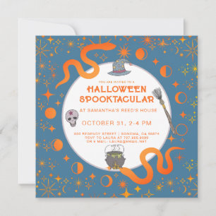 Invitation Mystic Snakes Witch Halloween Spooktacular Party