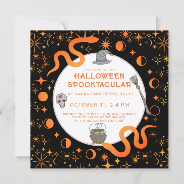 Invitation Mystic Snakes Witch Halloween Spooktacular Party I (Devant)