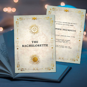 Invitation Mystic Tarot Fortune Old Gold Bachelortie Party