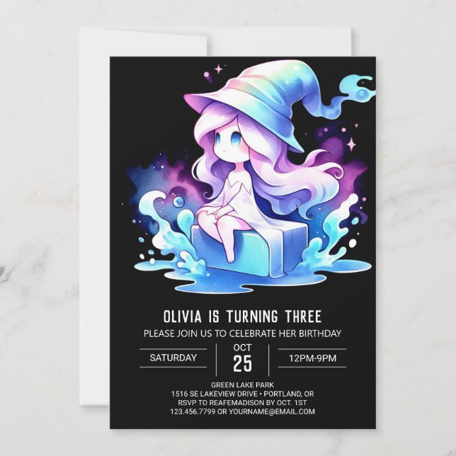 Invitation Mystical Elegant Wizard Anniversaire (Devant)