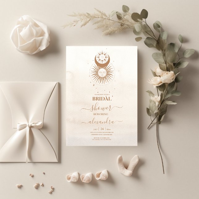Invitation Mystical Gold Celestial Stars Baby Shower (Créateur téléchargé)