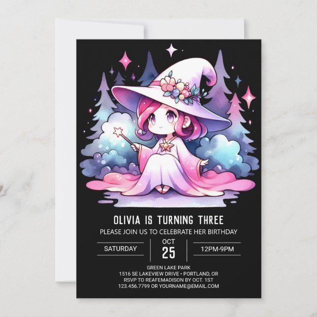 Invitation Mystical Sweet Wizard Anniversaire (Devant)