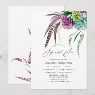 Invitation Mystique Bohème Aquarelle Sip and See