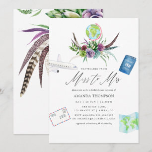 Invitation Mystique Bohème Plante Grasse Demoiselle à Mme Ent
