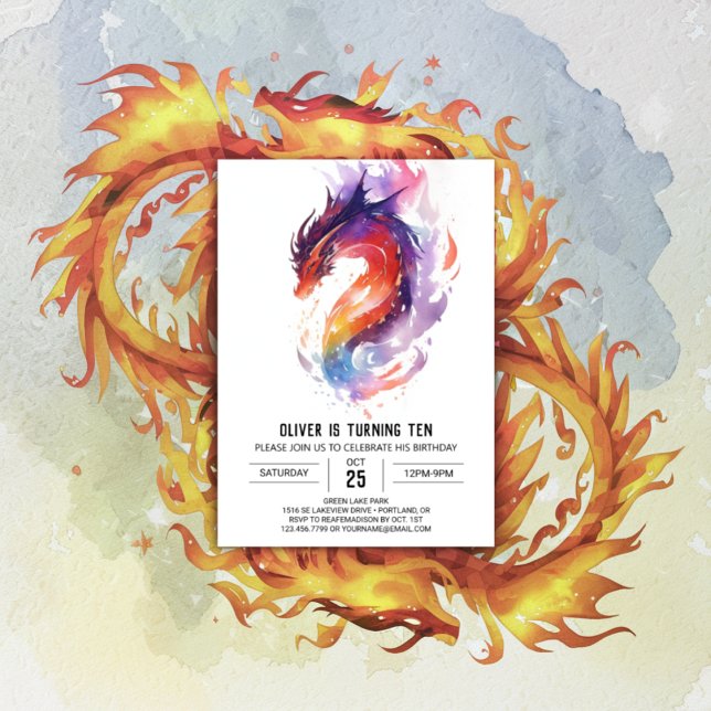 Invitation Mythique Personnalisé Enfants Dragon Anniversaire (Créateur téléchargé)