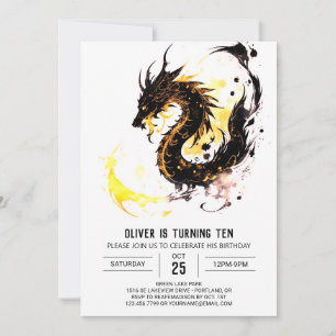 Invitation Mythique Roaring Fun Dragon Anniversaire