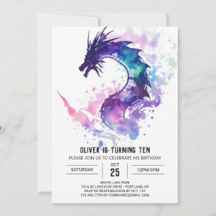 Invitation Mythique Whimsical Kids Dragon Anniversaire