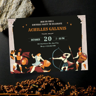 Invitation Mythologie Héros anniversaire