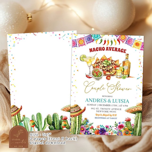 Invitation Nacho Average Margaritas Floral Couple Shower (Créateur téléchargé)