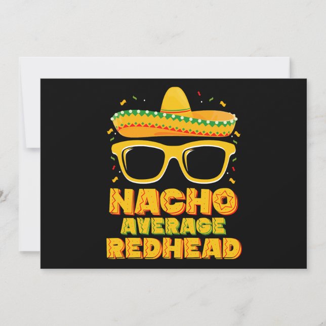 Invitation Nacho Moyenne Cheveux rouges Cinco De Mayo Mexicai (Devant)