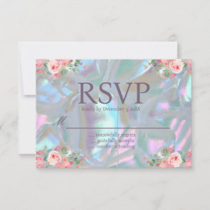 Invitation Nacre Iridescent Élégant Mariage RSVP
