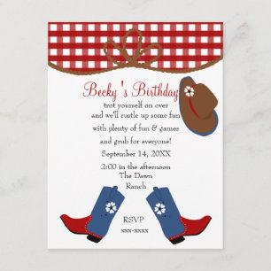 Invitation Naissance de Denim Cowgirl