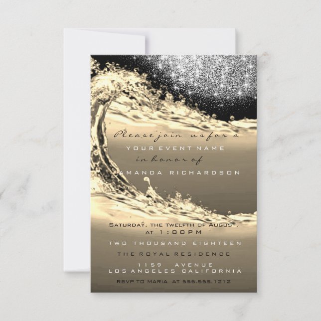 Invitation Naissance de la mariée Sepia Abstraite surprise (Devant)