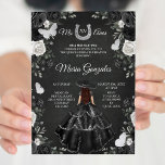 Invitation Naissance de la princesse noire et blanche Quincea<br><div class="desc">Naissance de la princesse noire et blanche Quinceanera</div>