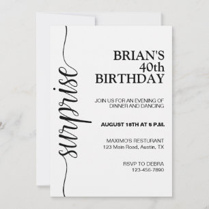 Invitation Naissance minimaliste des adultes noirs et blancs